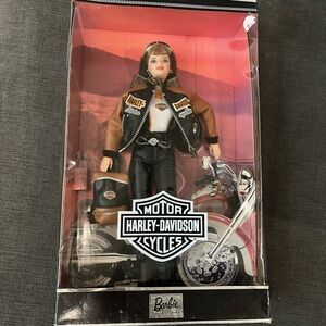 Harley-Davidson Barbie Doll with Brown and Black Jacket